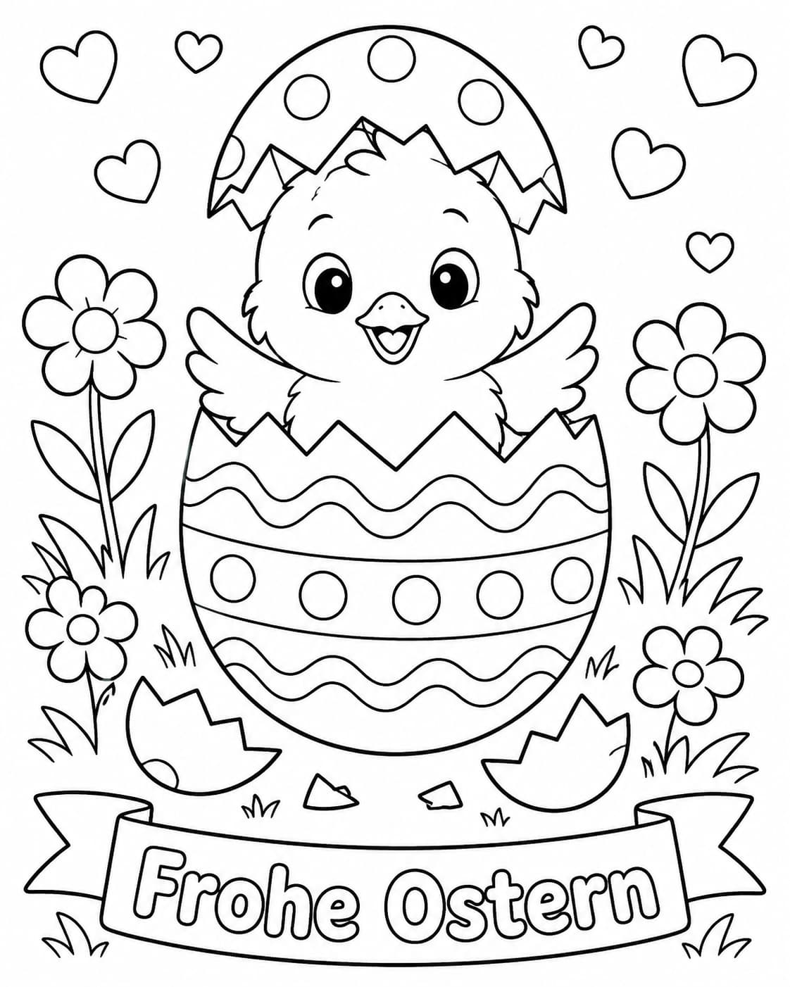 Ostern Motiv 3 als kostenloses Ausmalbild für Kinder